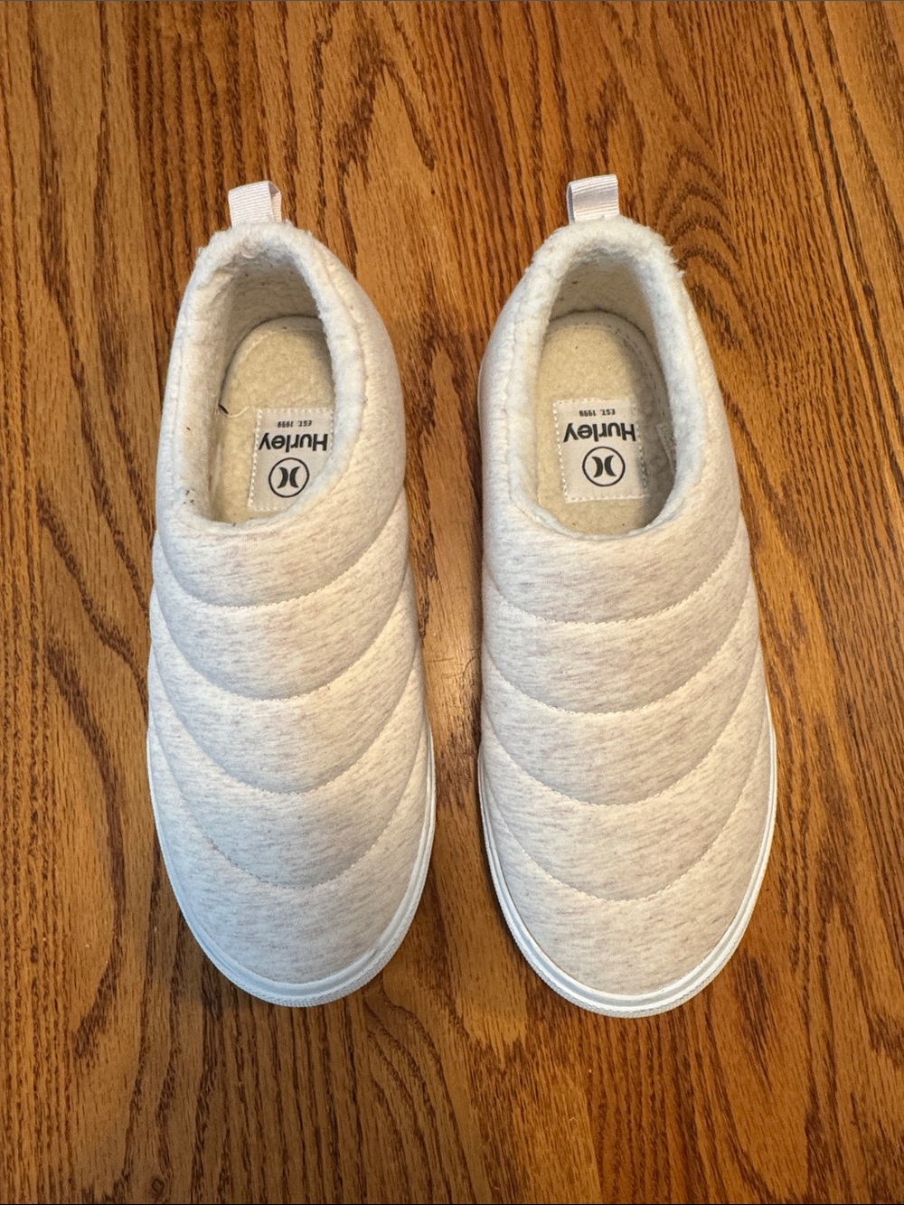 Hurley Heather Cream Quilted Slip-On Cozy Slippers